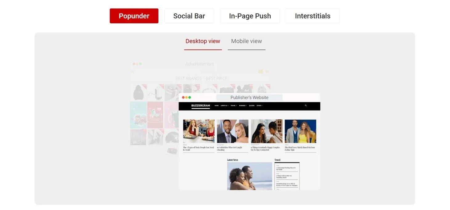 format iklan Adsterra untuk monetisasi website