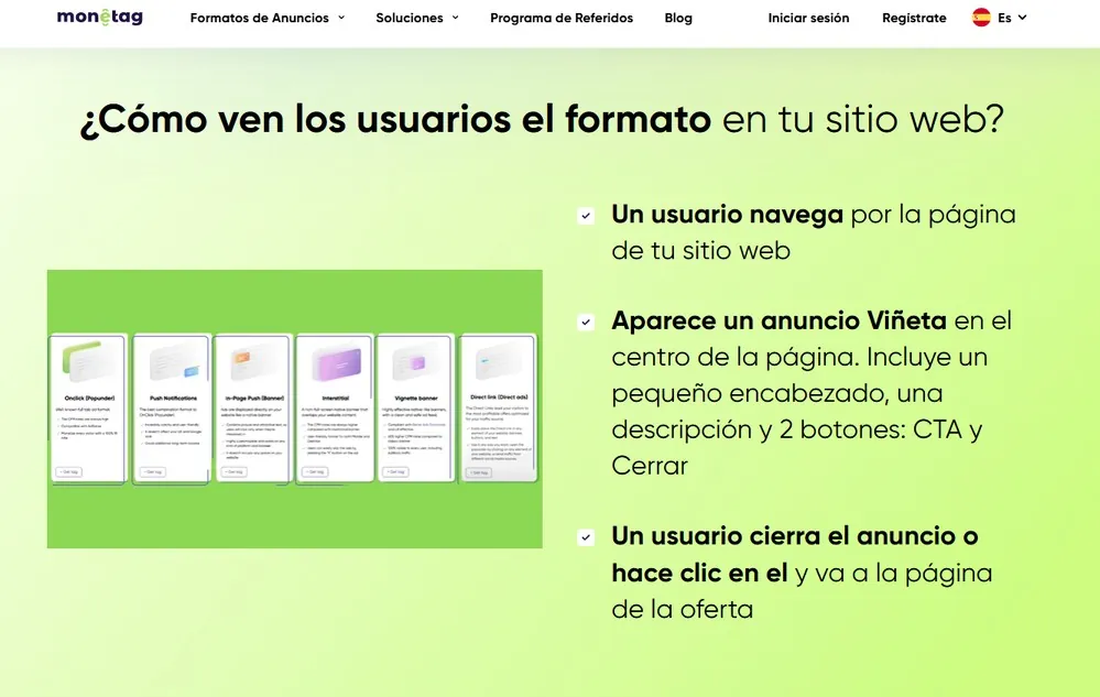 pagina de banners de monetag
