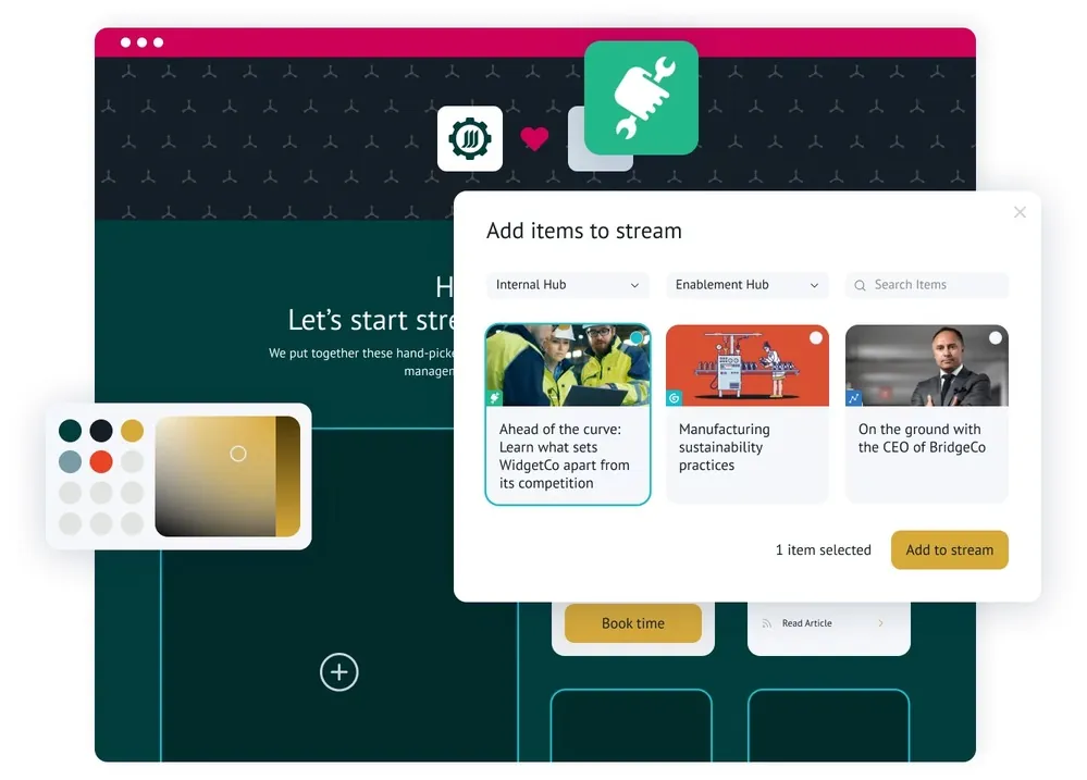 opciones de personalizacion en uberflip