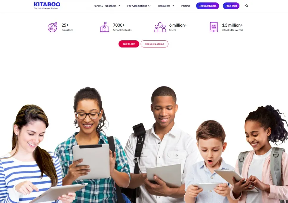pagina de inicio de la plataforma kitaboo
