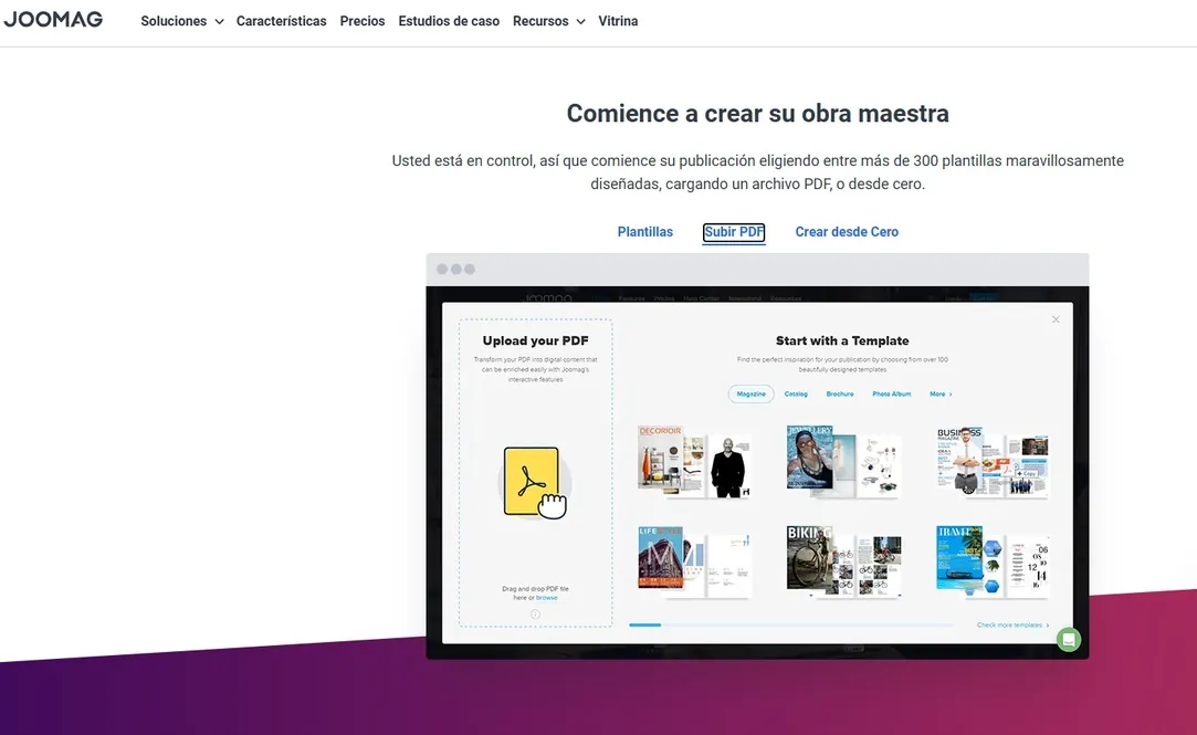pagina de soluciones de joomag