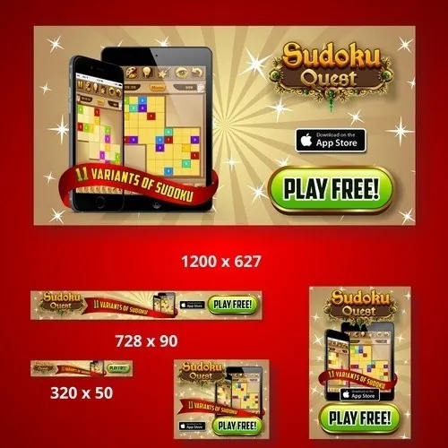 sudoku quest banner con publicidad como ganar dinero con una app en play store