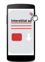 anuncio intersticial en el celular