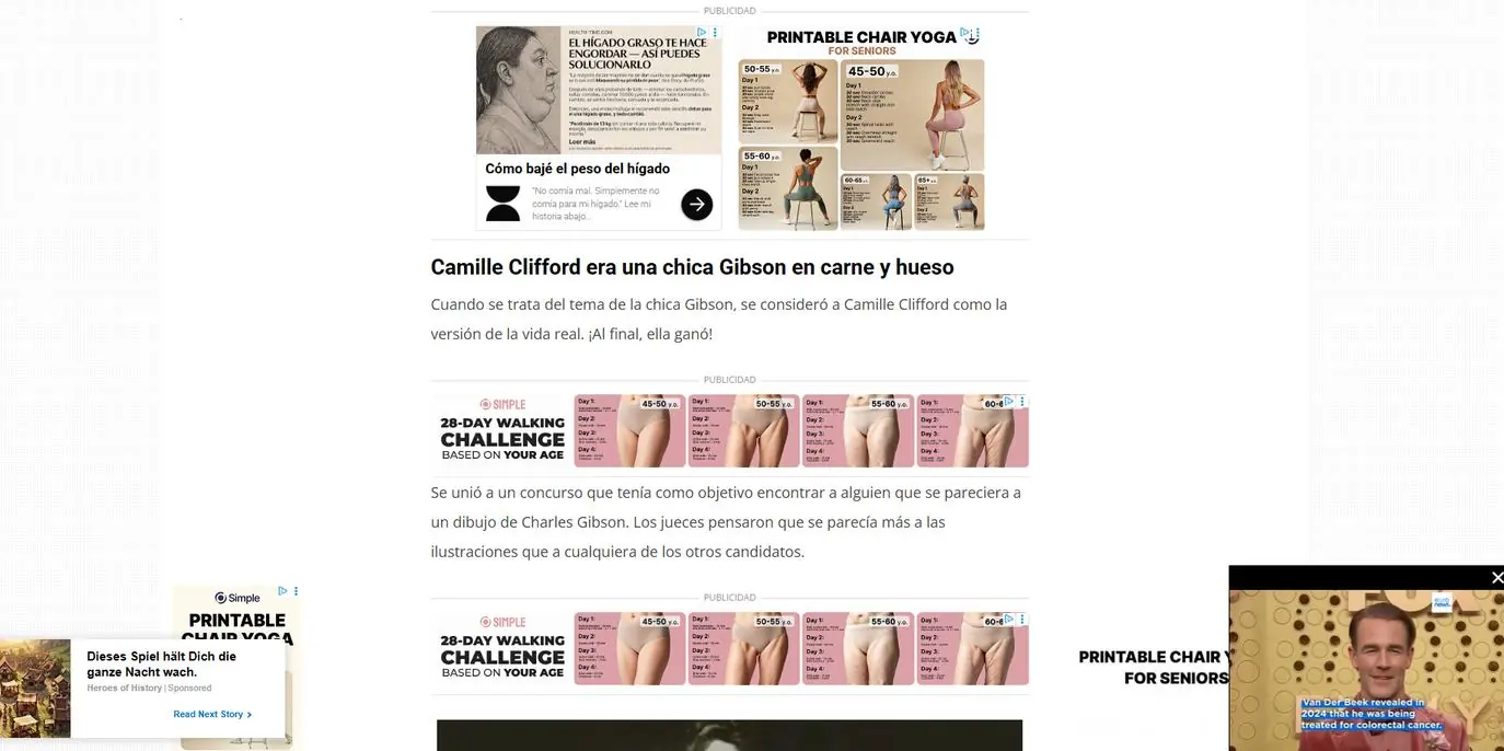 ejemplo de pagina con gran cantidad de anuncios
